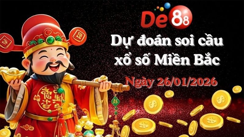 DE88 Dự đoán soi cầu xổ số miền Bắc hôm nay ngày 26/01/2026 [Đỉnh Nhất]