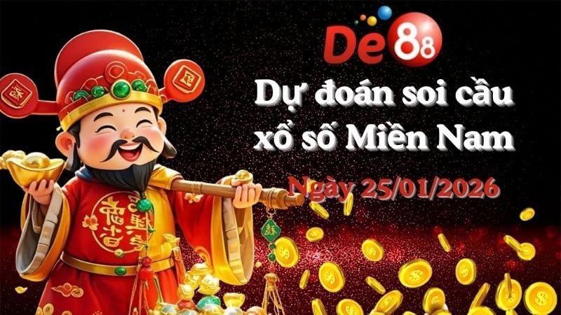DE88 Dự đoán soi cầu xổ số miền Nam hôm nay ngày 25/01/2026 [Chuẩn Nhất]