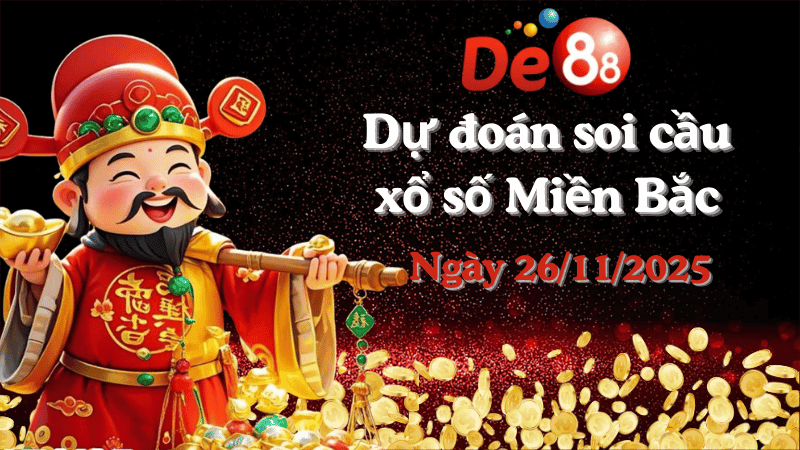 DE88 Dự đoán soi cầu xổ số miền Bắc hôm nay ngày 26/11/2025 [Đỉnh Nhất]