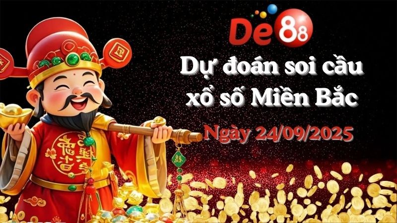 DE88 Dự đoán xổ số miền Bắc hôm nay ngày 24/09/2025 [Đỉnh Nhất]